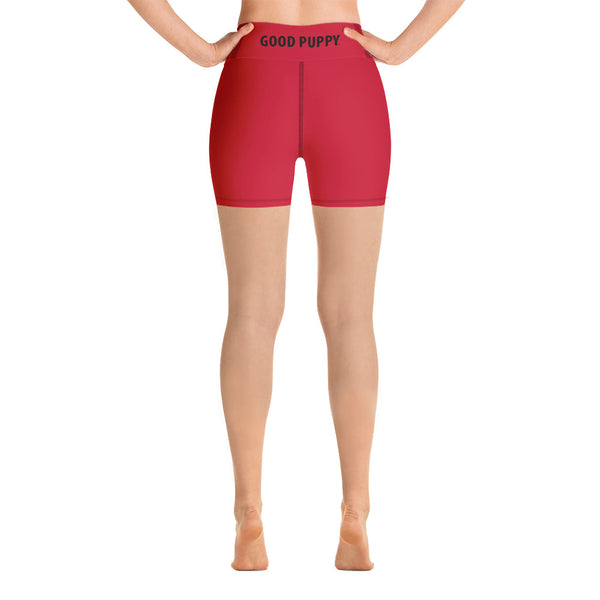 Logo . Red . Yoga Shorts