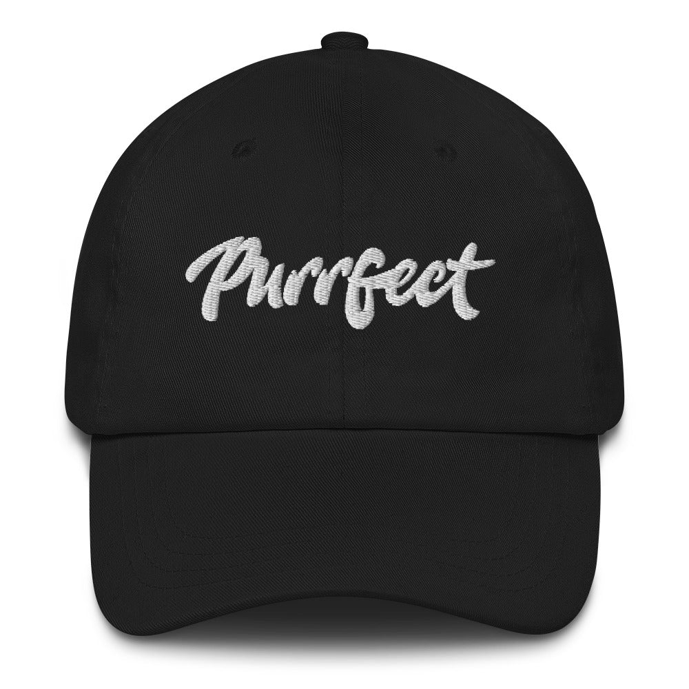 Purrfect . White . Dad Hat