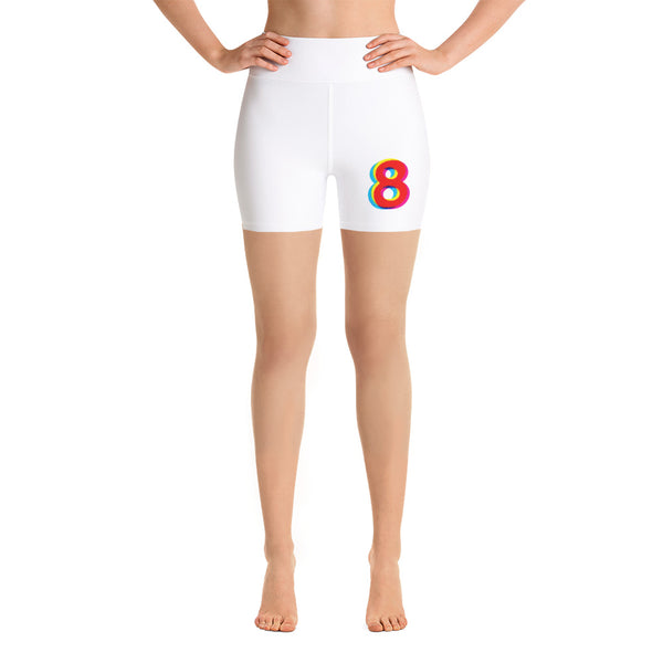 Eight . White . Yoga Shorts