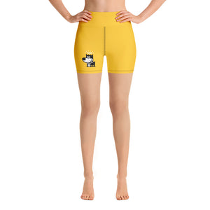 Logo . Yellow . Yoga Shorts